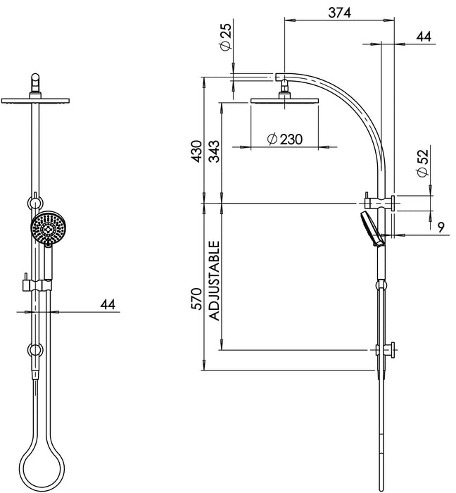 Vivid Twin Shower (Brushed Nickel)