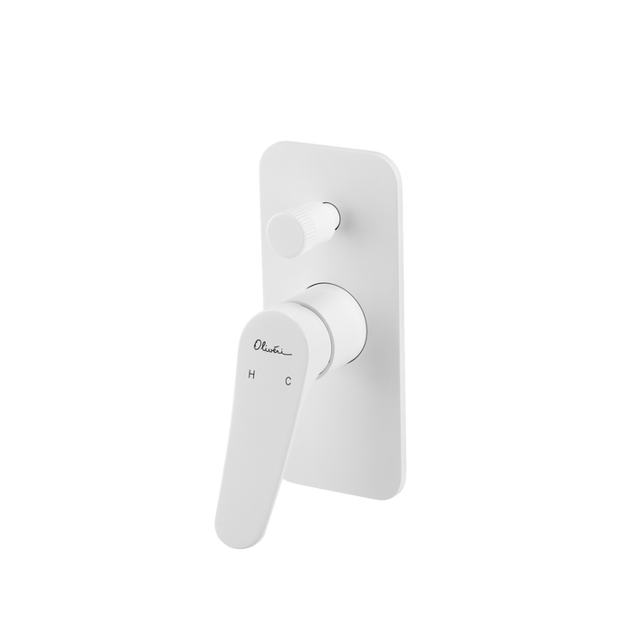 Verona Wall Mixer with Diverter (White)