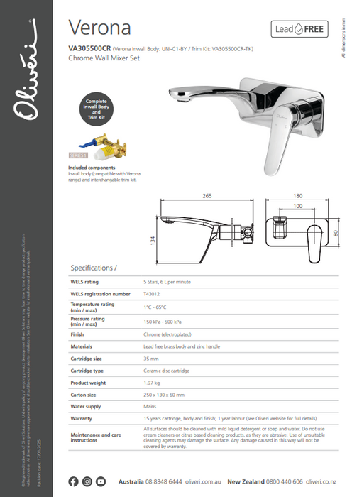 Product Specification Information