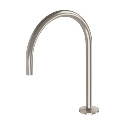 Vivid Slimline Hob Sink Outlet 220mm Gooseneck (Brushed Nickel) - Male connector