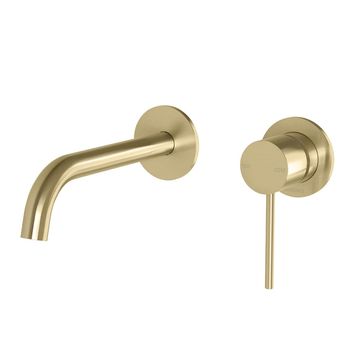 Vivid Slimline Wall Basin Set 180mm with 60mm Cover Plates (Brushed Gold)