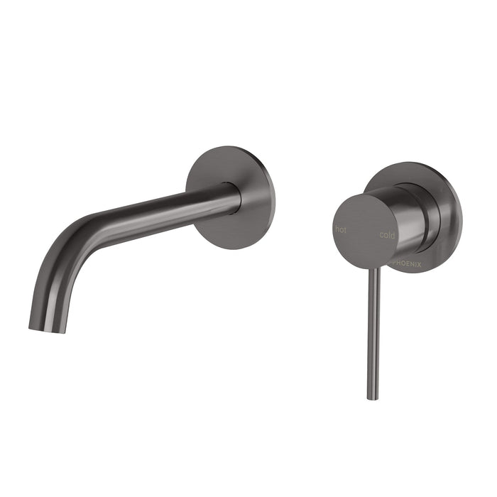 Vivid Slimline Wall Basin Set 180mm with 60mm Cover Plates (Brushed Carbon)