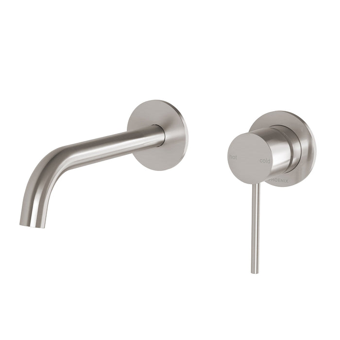 Vivid Slimline Wall Basin Set 180mm with 60mm Cover Plates (Brushed Nickel)