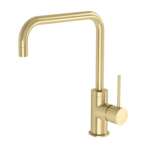 Vivid Slimline Side Lever Sink Mixer 220mm Squareline (Brushed Gold)