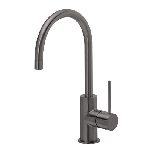 Vivid Slimline Side Lever Sink Mixer 160mm Gooseneck (Brushed Carbon)