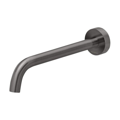 Vivid Slimline Wall Bath Outlet 230mm Curved (Brushed Carbon)