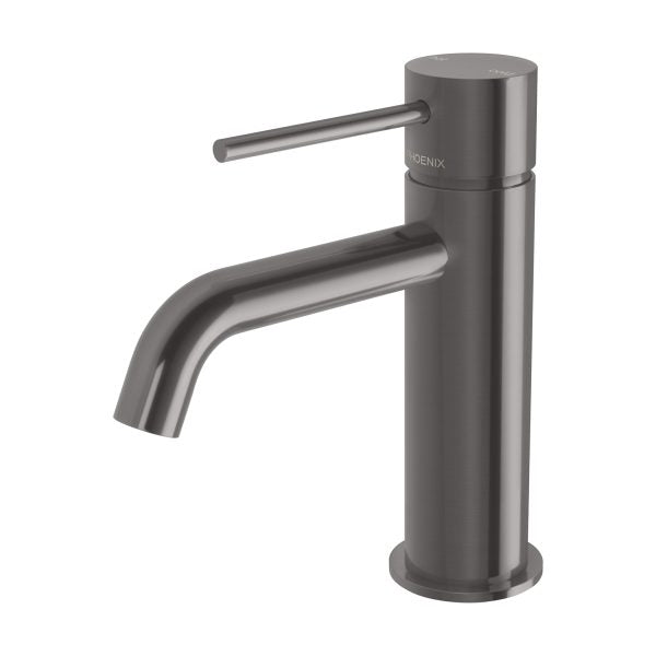 Vivid Slimline Basin Mixer Curved Outlet (Brushed Carbon)