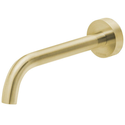 Phoenix Tapware Vivid Slimline Wall Basin Outlet 180mm Curved (Brushed Gold) VS774-12