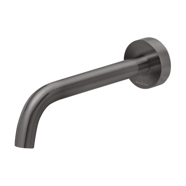 Vivid Slimline Wall Basin Outlet 180mm Curved (Brushed Carbon)
