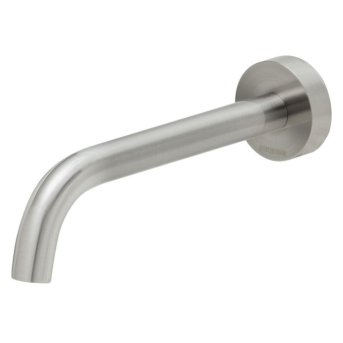 Phoenix Tapware Vivid Slimline Wall Basin Outlet 180mm Curved (Brushed Nickel) VS774BN