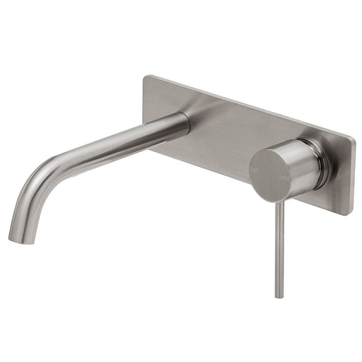 Phoenix Tapware Vivid Slimline Wall Bath Set 180mm Curved (Brushed Nickel) VS783BN