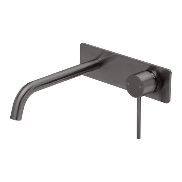 Vivid Slimline Wall Bath Mixer Set 230mm (Brushed Carbon)