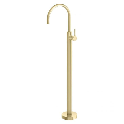 Vivid Slimline Oval Floor Mounted Bath Mixer (Brushed Gold)