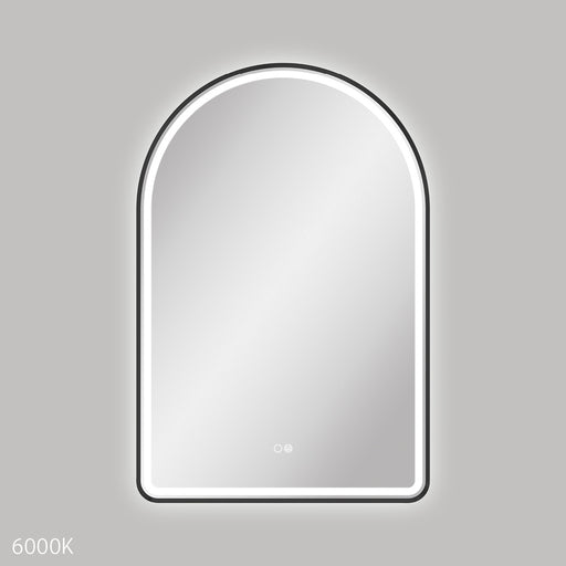 Fienza LED  Valentina Framed Arched Mirror 600 x 900mm (Matte Black)