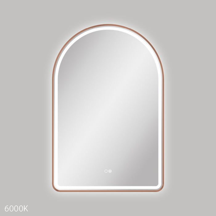 Fienza LED  Valentina Framed Arched Mirror 600 x 900mm (Brushed Copper)