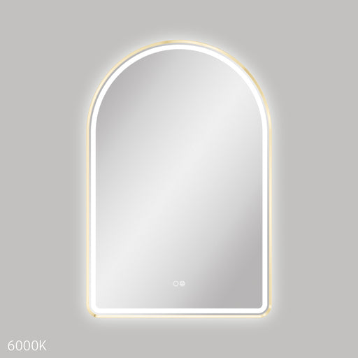 Fienza LED  Valentina Framed Arched Mirror 600 x 900mm (Urban Brass