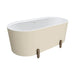 Fienza Aluca Freestanding Bath 1500mm with Brushed Copper Legs (Matte KhakI)