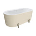 Fienza Aluca Freestanding Bath 1500mm with Brushed Nickel Legs (Matte Khaki)