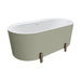 Fienza Aluca Freestanding Bath 1500mm with Brushed Copper Legs (Matte Olive)