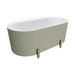 Fienza Aluca Freestanding Bath 1500mm with Brushed Nickel Legs (Matte Olive)