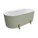 Fienza Aluca Freestanding Bath 1500mm with Urban Brass Legs (Matte Olive)