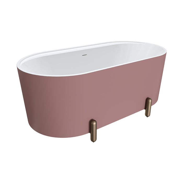 Fienza Aluca Freestanding Bath 1500mm with Brushed Copper Legs (Matte Rouge)