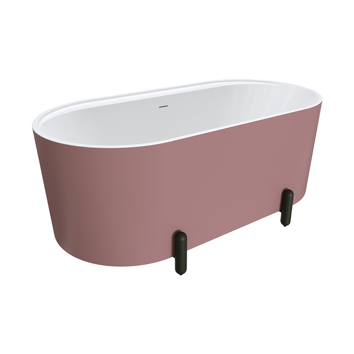 Fienza Aluca Freestanding Bath 1500mm with Matte Black Legs (Matte Rouge)