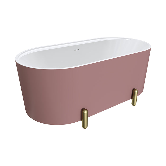 Fienza Aluca Freestanding Bath 1500mm with Urban Brass Legs (Matte Rouge)
