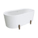 Fienza Aluca Freestanding Bath 1500mm with Brushed Copper Legs (Matte White)