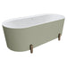Fienza Aluca Freestanding Bath 1700mm with Brushed Copper Legs (Matte Olive)
