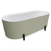 Fienza Aluca Freestanding Bath 1700mm with Matte Black Legs (Matte Olive)