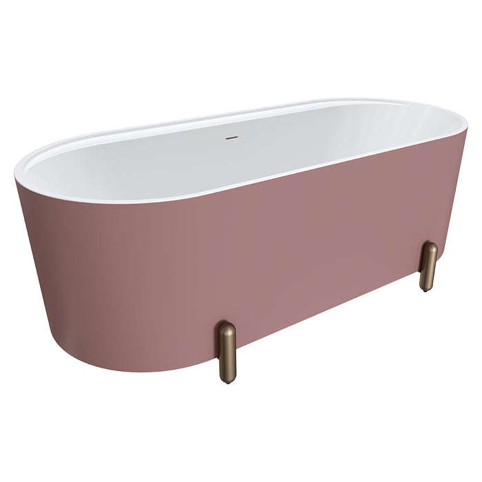 Fienza Aluca Freestanding Bath 1700mm with Brushed Copper Legs (Matte Rouge)
