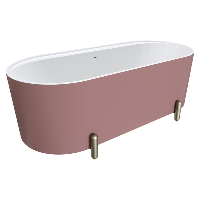 Fienza Aluca Freestanding Bath 1700mm with Brushed Nickel Legs (Matte Rouge)