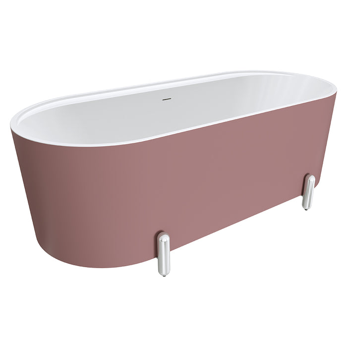 Fienza Aluca Freestanding Bath 1700mm with Chrome Legs (Matte Rouge)