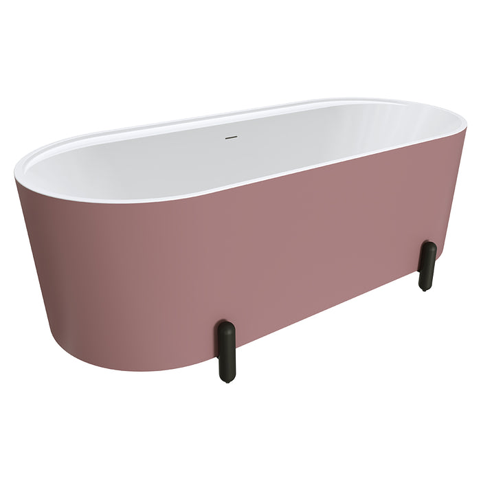 Fienza Aluca Freestanding Bath 1700mm with Matte Black Legs (Matte Rouge)