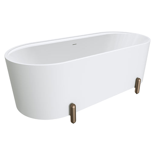 Fienza Aluca Freestanding Bath 1700mm with Brushed Copper Legs (Matte White)
