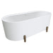 Fienza Aluca Freestanding Bath 1700mm with Brushed Copper Legs (Matte White)