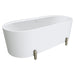 Fienza Aluca Freestanding Bath 1700mm with Brushed Nickel Legs (Matte White)