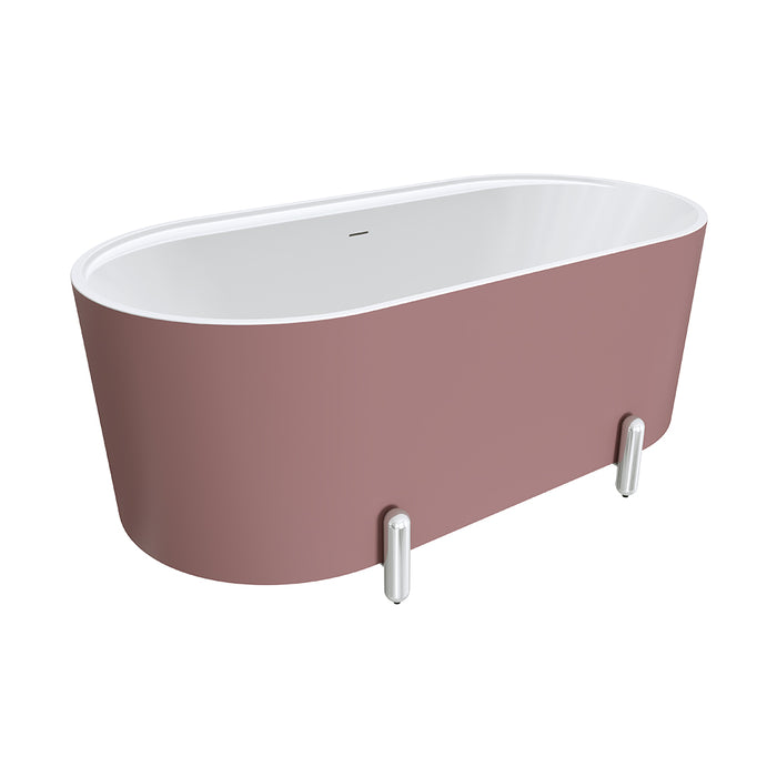 Fiezna Aluca Freestanding Bath 1500mm with Chrome Legs (Matte Rouge)