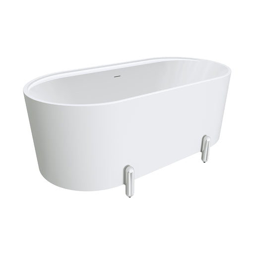 Fiezna Aluca Freestanding Bath 1500mm with Chrome Legs (Matte White)