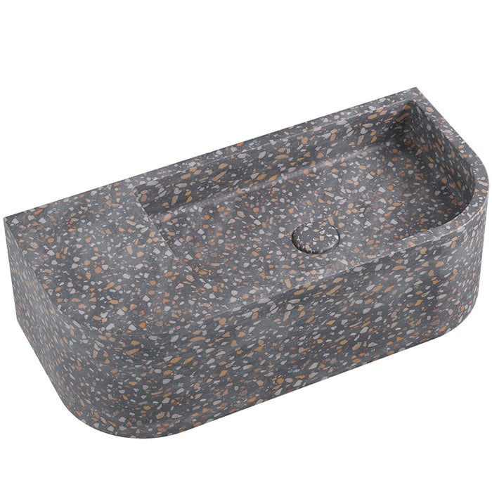 Fienza Blanca Concrete Wall Basin (Lunar Terrazzo)