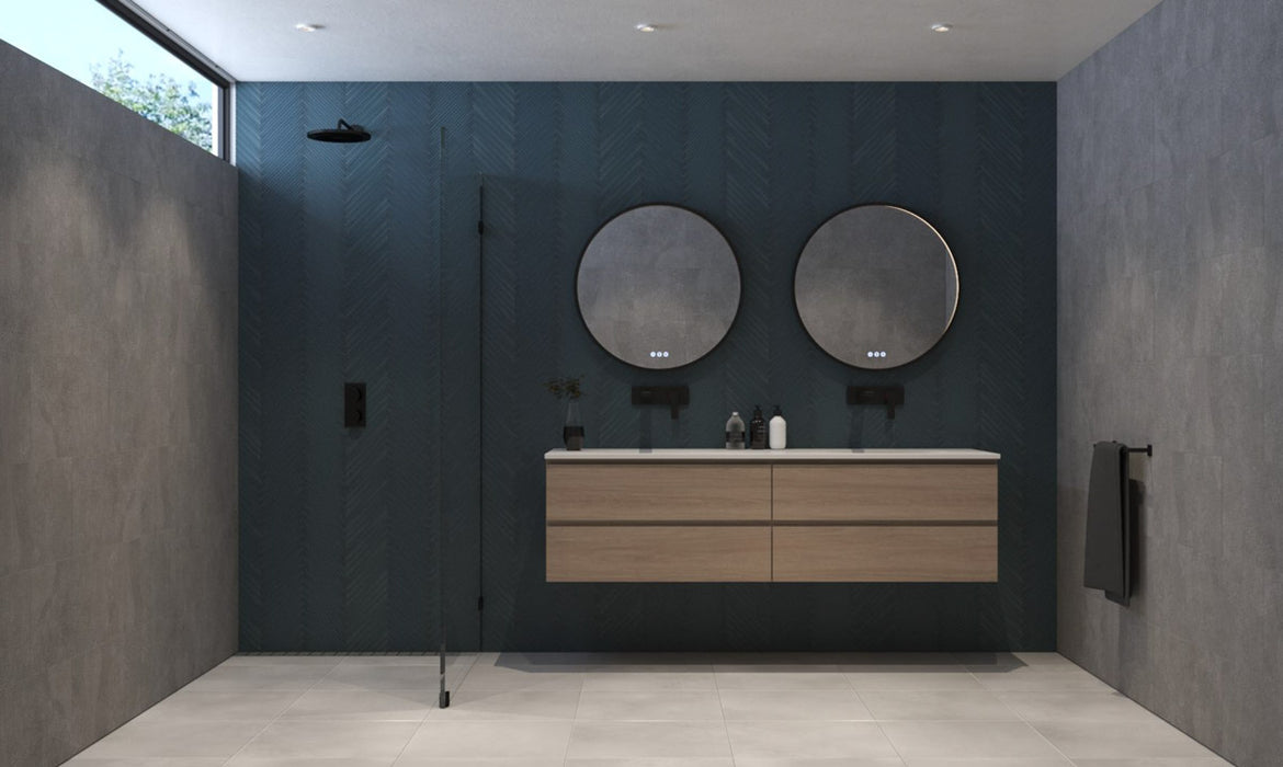 Euro Mirror OLËK Black Frame Round LED Mirror (Multiple Sizes)