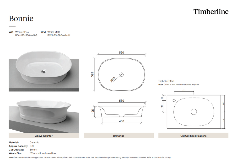 Product Specification Information