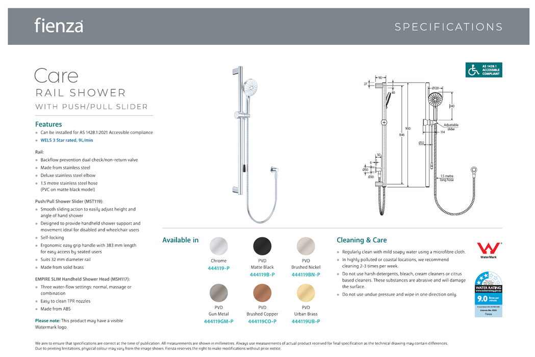 Product Specification Information