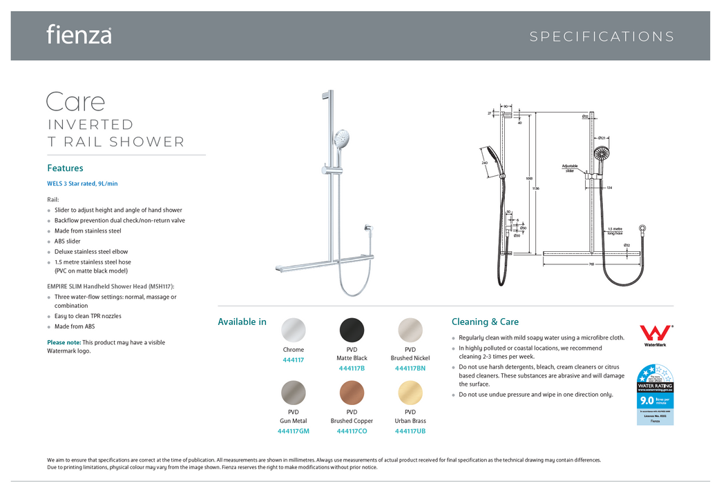 Product Specification Information