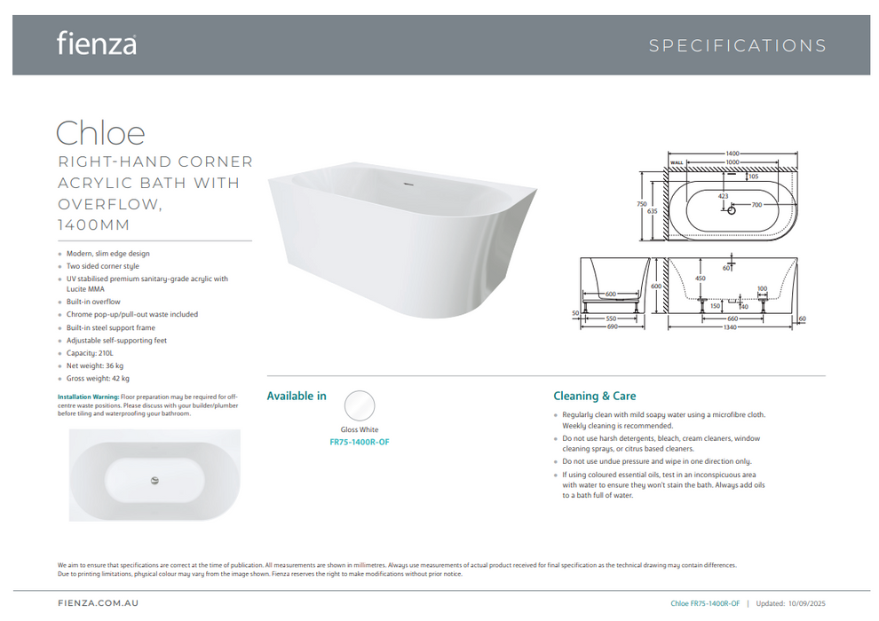 Product Specification Information