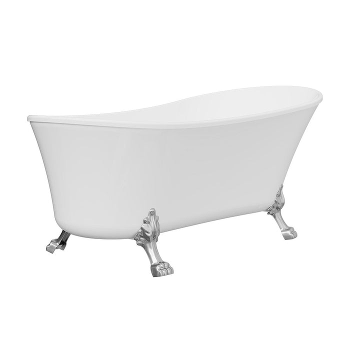 Fienza Clawfoot Freestanding Acrylic Bath - 1700mm (Brushed Nickel)