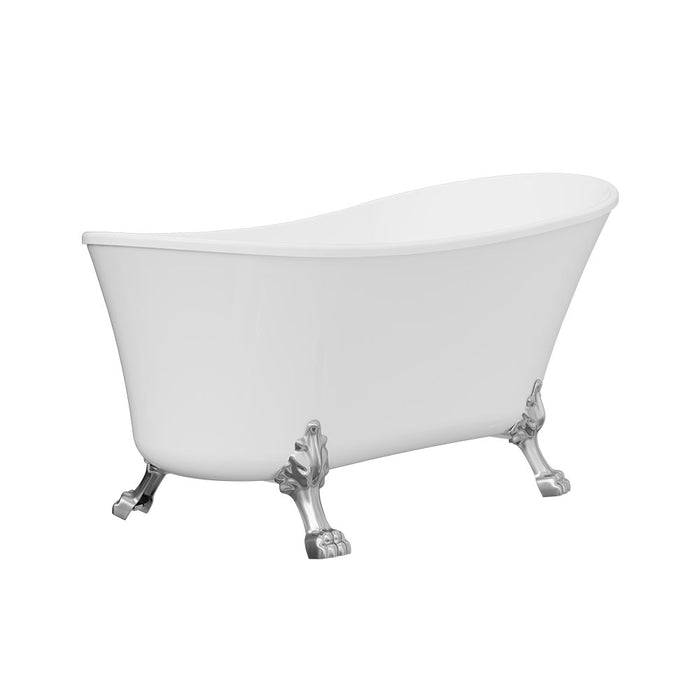 Fienza Clawfoot Freestanding Acrylic Bath - 1500mm (Brushed Nickel)
