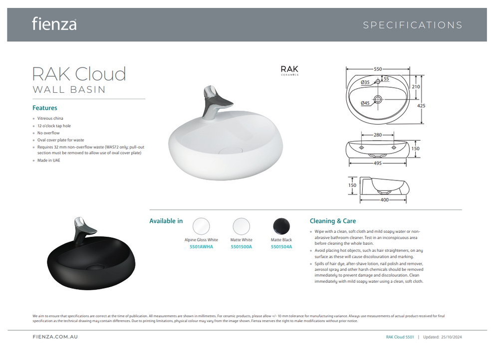 Product Specification Information Small