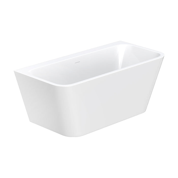 Fienza Delta Back-To-Wall Acrylic Bath with Overflow - Gloss White (1500mm)